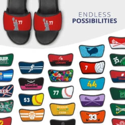 Lacrosse Repwell® Sandal Straps - Goalie With Number -Sport Gift Store lx 11329 STRAPS RED MULTI