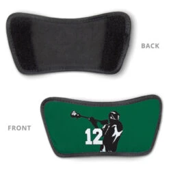 Guys Lacrosse Repwell® Sandal Straps - Lax Jumpshot With Number -Sport Gift Store lx 11332 STRAPS GREENBLACK DETAIL