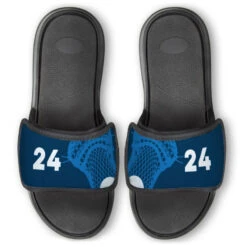 Guys Lacrosse Repwell® Slide Sandals - Stick And Number Reflected