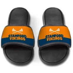 Guys Lacrosse Repwell® Slide Sandals - Team Name Colorblock -Sport Gift Store lx 11334 ORANGENAVY FRONT