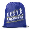 Guys Lacrosse Drawstring Backpack - Evolution Of Lacrosse -Sport Gift Store lx 11342 ROYAL MAIN