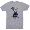 Guys Lacrosse Short Sleeve T-Shirt - Riley The Lacrosse Dog -Sport Gift Store lx 11627 GRAY FLAT