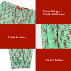 Guys Lacrosse Lounge Pants - Santa 14 Guys Lacrosse Lounge Pants - Santa -Sport Gift Store lx 11817 DETAILS