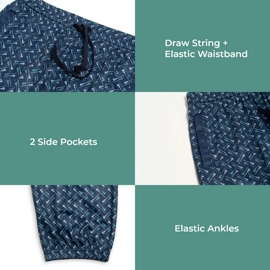 Guys Lacrosse Lounge Pants - Lacrosse Stick Herringbone (Green) 7 Guys Lacrosse Lounge Pants - Lacrosse Stick Herringbone (Green) - Image 5