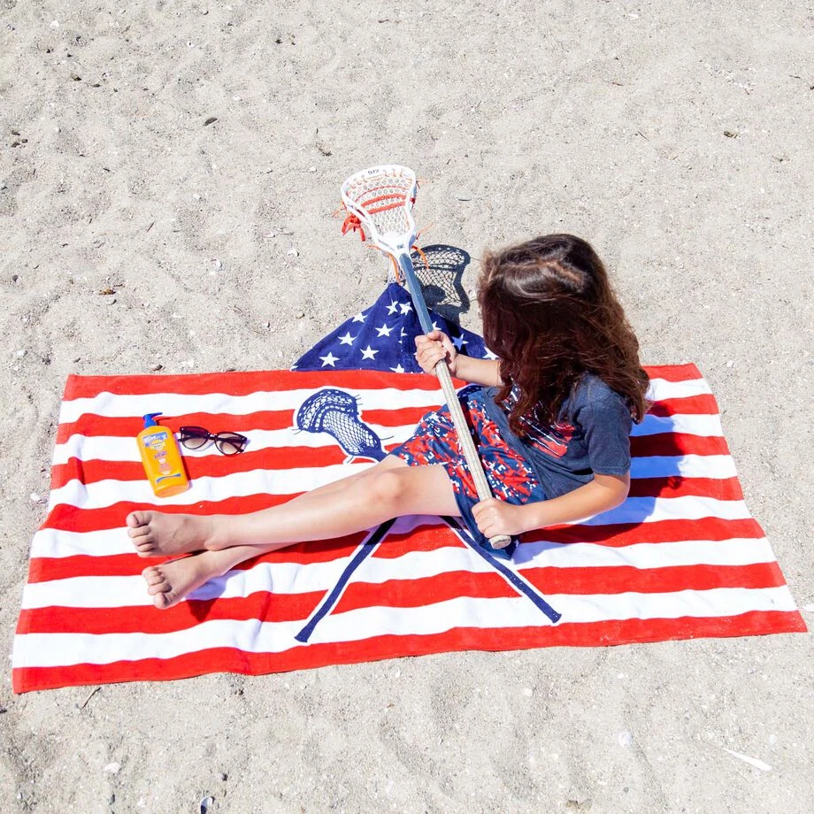 Guys Lacrosse Hooded Towel - American Flag 7 Guys Lacrosse Hooded Towel - American Flag - Image 6