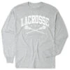 Guys Lacrosse Tshirt Long Sleeve - Crossed Sticks 2 Guys Lacrosse Tshirt Long Sleeve - Crossed Sticks -Sport Gift Store lx 11963 GRAY MAIN