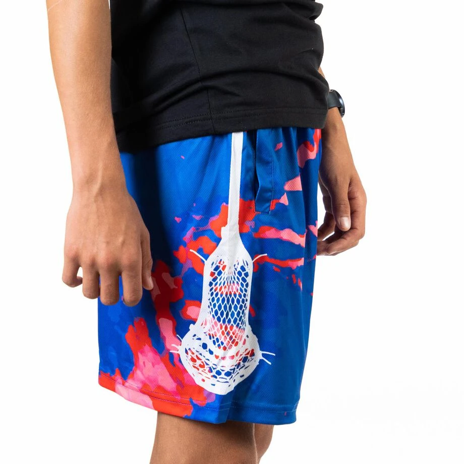 Lacrosse Shorts - Spiral Tie-Dye Red 8 Lacrosse Shorts - Spiral Tie-Dye Red - Image 6