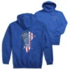 Guys Lacrosse Hooded Sweatshirt - Patriotic Stick (Back Design) 1 Guys Lacrosse Hooded Sweatshirt - Patriotic Stick (Back Design) -Sport Gift Store lx 12040 ROYAL MAIN
