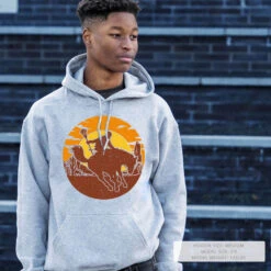 Guys Lacrosse Hooded Sweatshirt - Giddy-Up -Sport Gift Store lx 12069 GRAY LIFESTYLE MALE