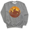 Guys Lacrosse Crewneck Sweatshirt - Giddy-Up -Sport Gift Store lx 12070 GRAY FLAT