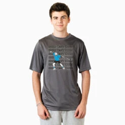 Guys Lacrosse Short Sleeve Performance Tee - Dodge Snipe Celly -Sport Gift Store lx 12144 GRAPHITE MODEL M