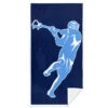 Guys Lacrosse Premium Beach Towel - Jump Shot -Sport Gift Store lx 12291 MAIN