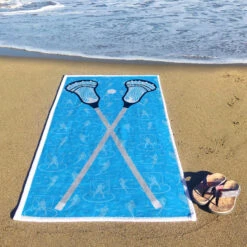 Guys Lacrosse Premium Beach Towel - Blue Crossed Sticks 11 Guys Lacrosse Premium Beach Towel - Blue Crossed Sticks -Sport Gift Store lx 12292 BEACH