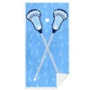 Guys Lacrosse Premium Beach Towel - Blue Crossed Sticks -Sport Gift Store lx 12292 MAIN