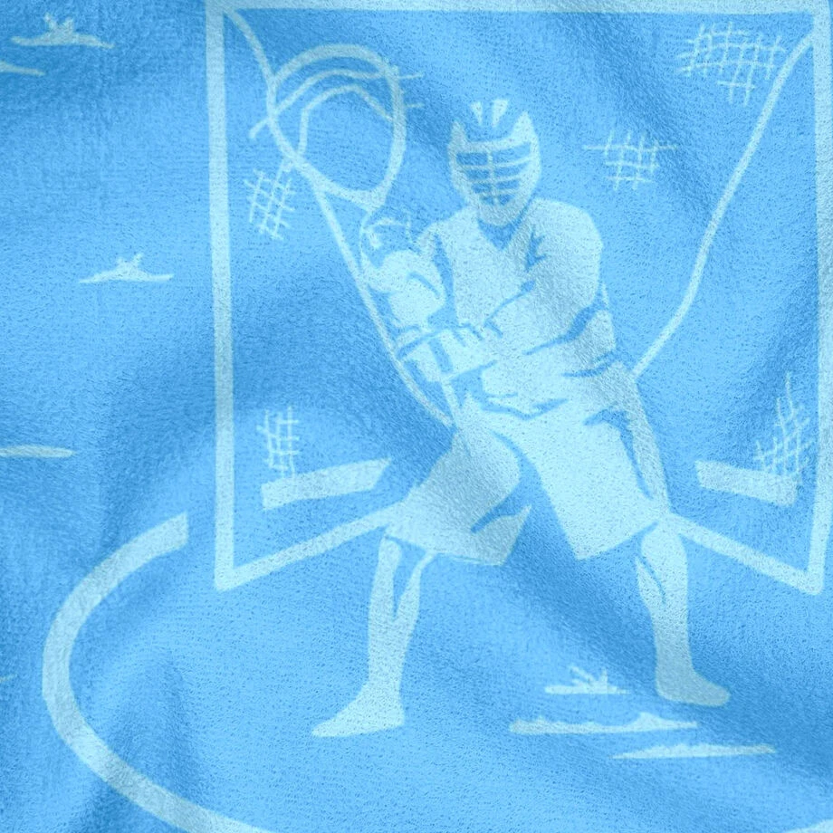 Guys Lacrosse Premium Beach Towel - Blue Crossed Sticks 8 Guys Lacrosse Premium Beach Towel - Blue Crossed Sticks - Image 6