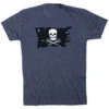 Guys Lacrosse Short Sleeve T-Shirt - Lax Pirate Flag 2 Guys Lacrosse Short Sleeve T-Shirt - Lax Pirate Flag -Sport Gift Store lx 12361 NAVY FLAT