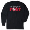 Guys Lacrosse T-Shirt Long Sleeve - Ain't Afraid Of No Post -Sport Gift Store lx 12362 BLACK MAIN
