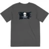 Guys Lacrosse Short Sleeve Performance Tee - Lax Pirate Flag -Sport Gift Store lx 12365 GRAPHITE MAIN