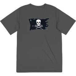 Guys Lacrosse Short Sleeve Performance Tee - Lax Pirate Flag