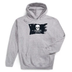 Guys Lacrosse Hooded Sweatshirt - Lax Pirate Flag
