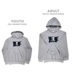 Guys Lacrosse Hooded Sweatshirt - Lax Pirate Flag 14 Guys Lacrosse Hooded Sweatshirt - Lax Pirate Flag -Sport Gift Store lx 12369 GRAY SIZE