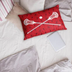 Guys Lacrosse Pillowcase - Crossed Sticks -Sport Gift Store lx 12414 LIFESTYLE