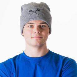 Lacrosse Embroidered Beanie - Lacrosse Sticks -Sport Gift Store lx 12421 MALE LIFESTYLE 1