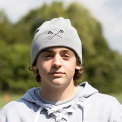 Lacrosse Embroidered Beanie - Lacrosse Sticks -Sport Gift Store lx 12421 field male lifestyle 2