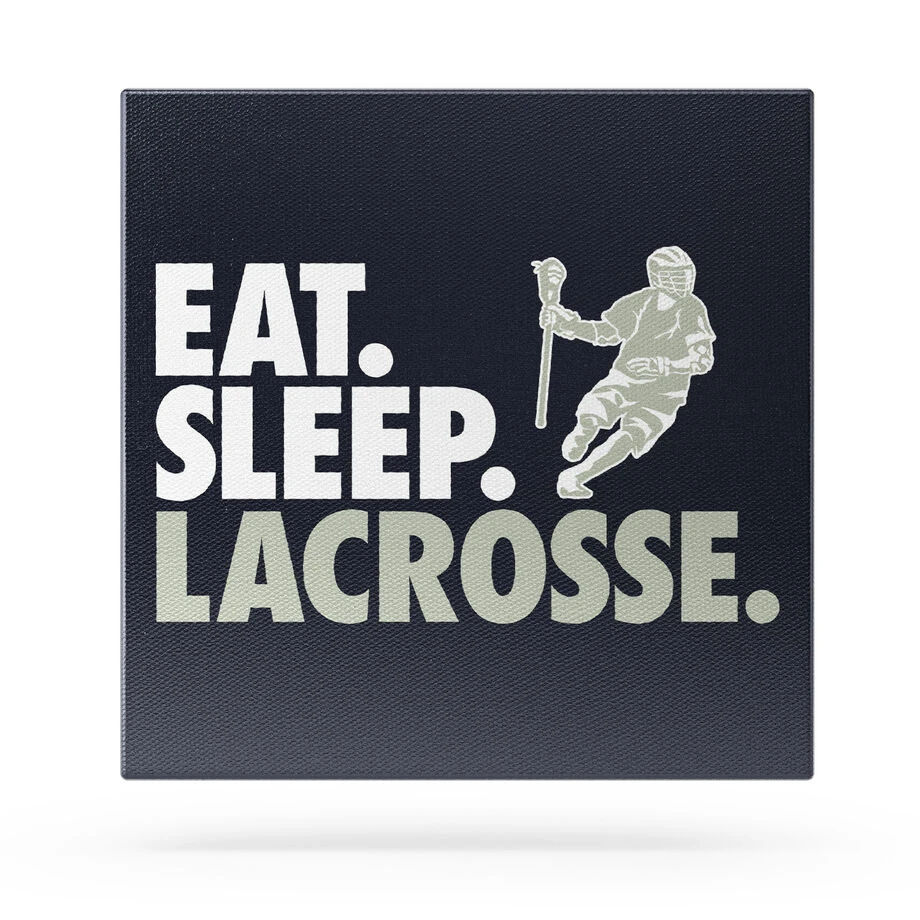 Guys Lacrosse Canvas Wall Art - Eat Sleep Lacrosse 4 Guys Lacrosse Canvas Wall Art - Eat Sleep Lacrosse - Image 2