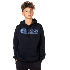 Guys Lacrosse Hooded Sweatshirt - 100% Of The Shots -Sport Gift Store lx 12443 BLACK BOYS