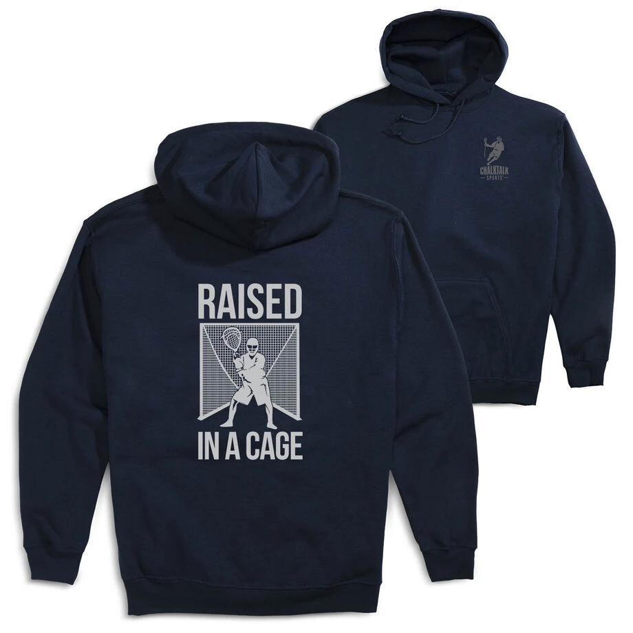 Guys Lacrosse Hooded Sweatshirt - Raised In The Cage (Back Design) 3 Guys Lacrosse Hooded Sweatshirt - Raised In The Cage (Back Design)