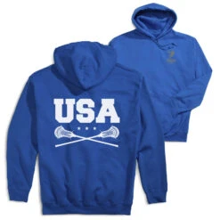 Guys Lacrosse Hooded Sweatshirt - USA Lacrosse (Back Design)
