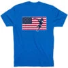 Guys Lacrosse Short Sleeve T-Shirt - Patriotic Lacrosse -Sport Gift Store lx 12513 ROYAL FLAT