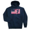 Guys Lacrosse Hooded Sweatshirt - Patriotic Lacrosse -Sport Gift Store lx 12519 NAVY 1