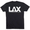 Guys Lacrosse Short Sleeve T-Shirt - I'd Rather Lax -Sport Gift Store lx 12523 BLACK FLAT