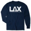Guys Lacrosse Tshirt Long Sleeve - I'd Rather Lax -Sport Gift Store lx 12524 NAVY MAIN