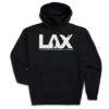 Guys Lacrosse Hooded Sweatshirt - I'd Rather Lax -Sport Gift Store lx 12529 BLACK 1