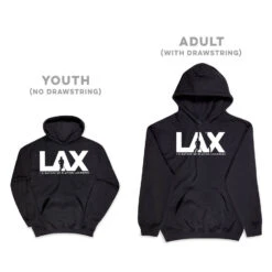 Guys Lacrosse Hooded Sweatshirt - I'd Rather Lax -Sport Gift Store lx 12529 BLACK SIZE
