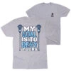 Guys Lacrosse Short Sleeve T-Shirt - My Goal Is To Deny Yours (Back Design) 1 Guys Lacrosse Short Sleeve T-Shirt - My Goal Is To Deny Yours (Back Design) -Sport Gift Store lx 12641 GRAY MAIN