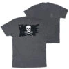Guys Lacrosse Short Sleeve T-Shirt - Lax Pirate Flag (Back Design) -Sport Gift Store lx 12663 CHARCOAL MAIN