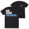 Lacrosse Short Sleeve T-Shirt - Eat. Sleep. Lacrosse. (Back Design) -Sport Gift Store lx 12671 BLACK MAIN