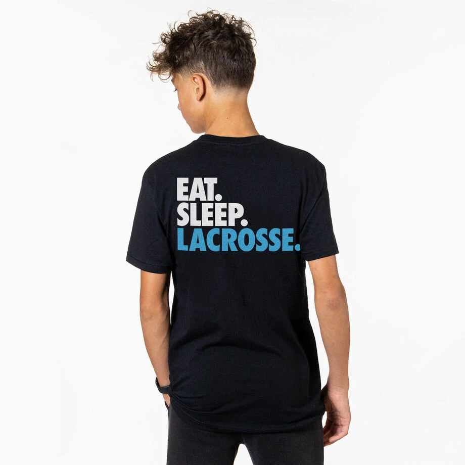 Lacrosse Short Sleeve T-Shirt - Eat. Sleep. Lacrosse. (Back Design) 4 Lacrosse Short Sleeve T-Shirt - Eat. Sleep. Lacrosse. (Back Design) - Image 2
