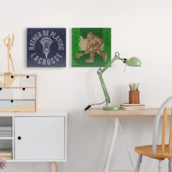 Guys Lacrosse Canvas Wall Art - Lacrosse Big Foot - 2 Piece Set -Sport Gift Store lx 12700 LIFESTYLE