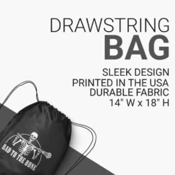 Guys Lacrosse Drawstring Backpack - Bad To The Bone -Sport Gift Store lx 12758 BLACK DETAILS