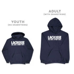 Lacrosse Hooded Sweatshirt - All Day Every Day -Sport Gift Store lx 12775 NAVY SIZE