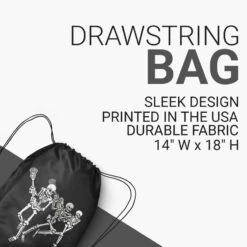 Guys Lacrosse Drawstring Backpack - Skeleton Offense -Sport Gift Store lx 12786 BLACK DETAILS