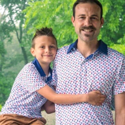 Guys Lacrosse Short Sleeve Polo Shirt - Patriotic -Sport Gift Store lx 12953 GEN LIFESTYLE 2