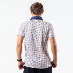 Guys Lacrosse Short Sleeve Polo Shirt - Patriotic -Sport Gift Store lx 12953 MODEL BACK