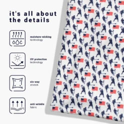 Guys Lacrosse Short Sleeve Polo Shirt - Patriotic -Sport Gift Store lx 12953 PATTERN