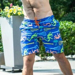Guys Lacrosse Swim Trunks - Lax Lizard -Sport Gift Store lx 12958 ADULT
